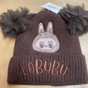 Labubu Brown Pom Pom Beanie